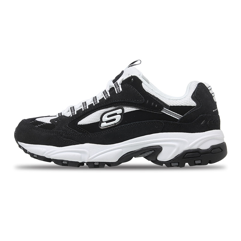 SKECHERS斯凯奇男鞋休闲鞋舒适复古厚底运动鞋999688/B KW 999688/BKW黑色