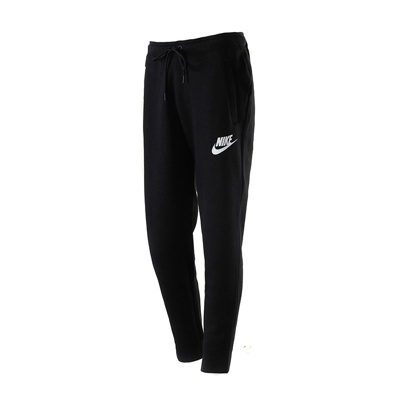 NIKE耐克女裤长裤针织保暖小脚黑色休闲运动裤894851 黑色 L