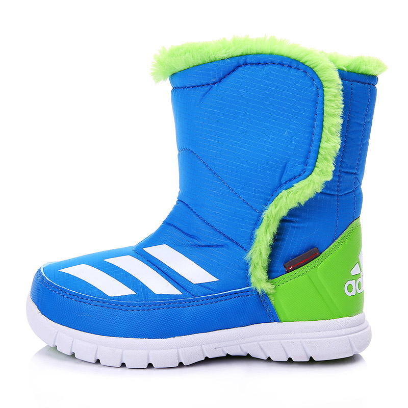 adidas阿迪达斯童男婴童0-4岁高筒雪地靴AQ2603 蓝色 22码/适合脚长125mm