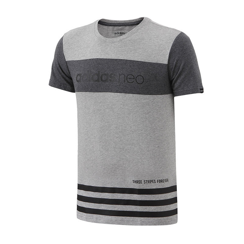 adidas阿迪达斯NEO男服运动服短袖T恤BK0563 S 灰色
