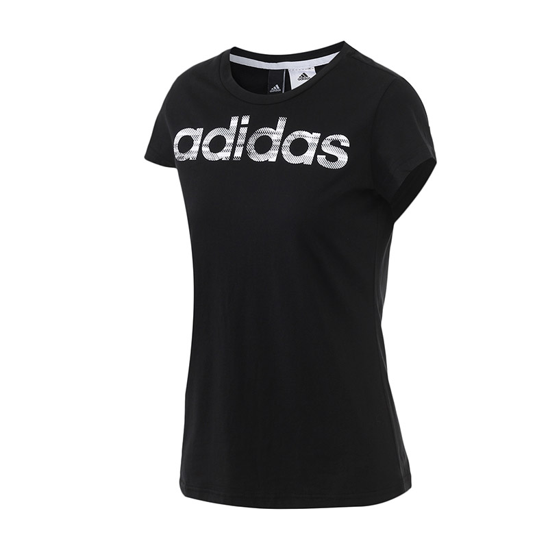 adidas阿迪达斯女子短袖T恤休闲运动服BQ9062 XS 黑色