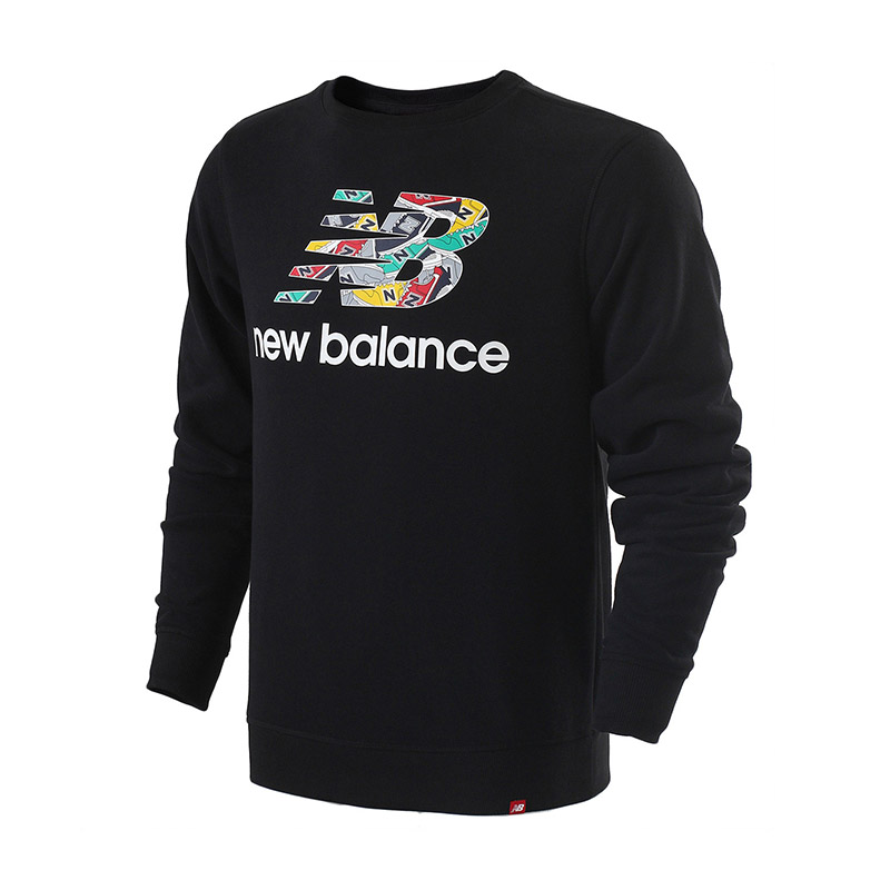 New Balance/NB男装长袖T恤休闲针织运动服AMT81571 黑色 S