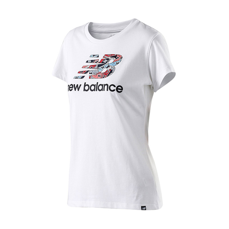 New Balance/NB女装短袖T恤圆领运动休闲上衣AWT81576 S 白色