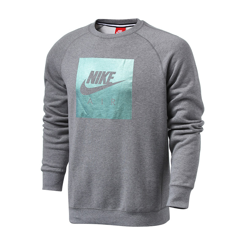 Nike耐克男装运动休闲圆领加绒套头衫保暖卫衣832163。 M 灰色