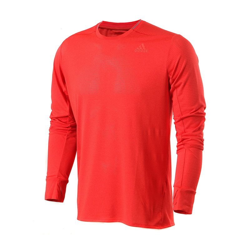 adidas阿迪达斯男子长袖T恤跑步训练休闲运动服CG1159 L 红色