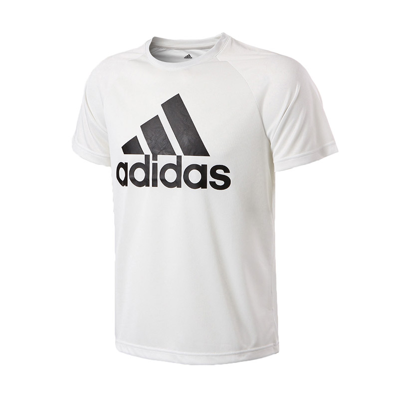 adidas阿迪达斯男子短袖T恤跑步训练休闲运动服BK0938 L 白色