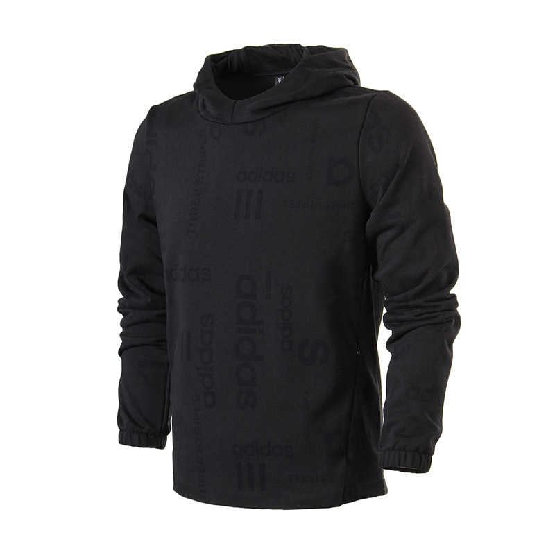 adidas阿迪达斯NEO男子卫衣暗纹印花休闲运动服CV7570 L CV7570黑色