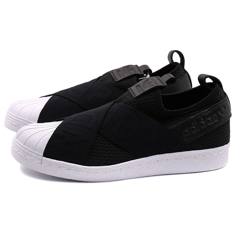 adidas阿迪达斯三叶草女子板鞋SUPERSTAR运动鞋CQ2382 1号黑色+亮白