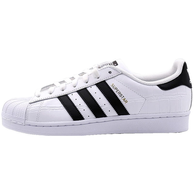 adidas阿迪达斯三叶草男子板鞋SUPERSTAR贝壳头休闲鞋AC8558 AC8558亮白+1号黑色