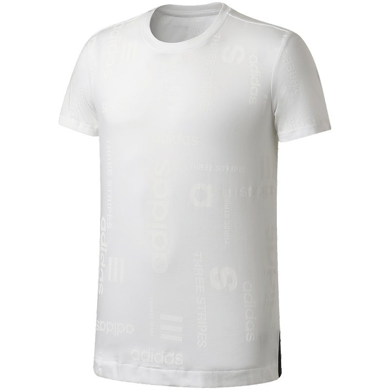 adidas阿迪达斯NEO男子短袖T恤暗纹logo休闲运动服CV6894 L CV6894黑