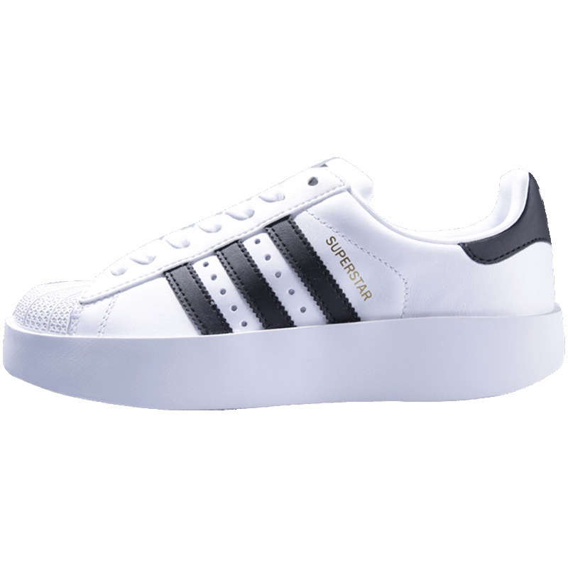 阿迪达斯adidas三叶草女鞋休闲鞋运动鞋运动休闲BA7666 BA7666亮白+1号黑色+金金属