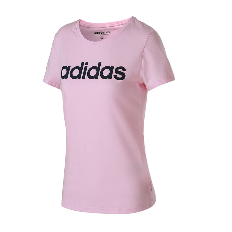 adidas阿迪达斯NEO女子短袖T恤基础款休闲运动服DN2500 L DN2500粉色