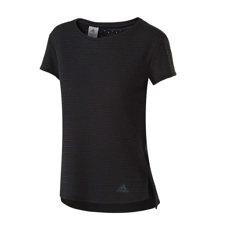 adidas阿迪达斯女子短袖T恤训练健身跑步运动服CV3770 L CV3770碳黑