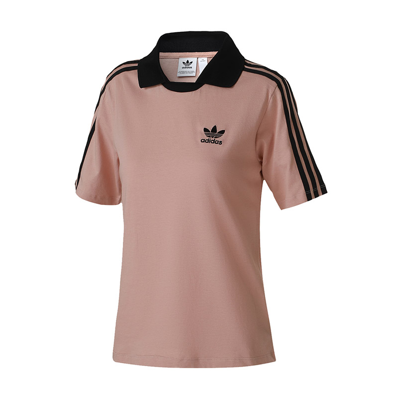 adidas阿迪达斯三叶草女子短袖T恤清新粉休闲运动服CE3711. 30 CE3711珍珠烟灰S18