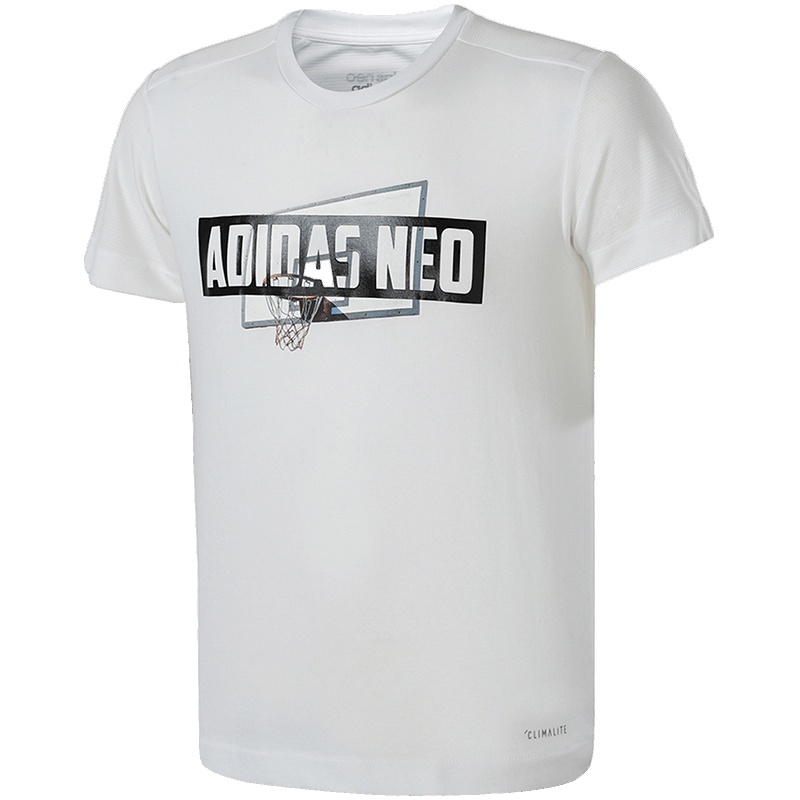 adidas阿迪达斯NEO男子短袖运动T恤透气涤纶常规休闲运动服DN7381 DN7381黑色 L