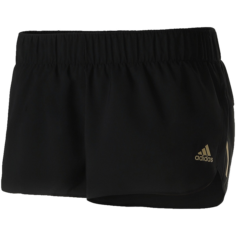 adidas阿迪达斯女子运动短裤跑步健身运动服CF6225. L CF6225黑+金MET.