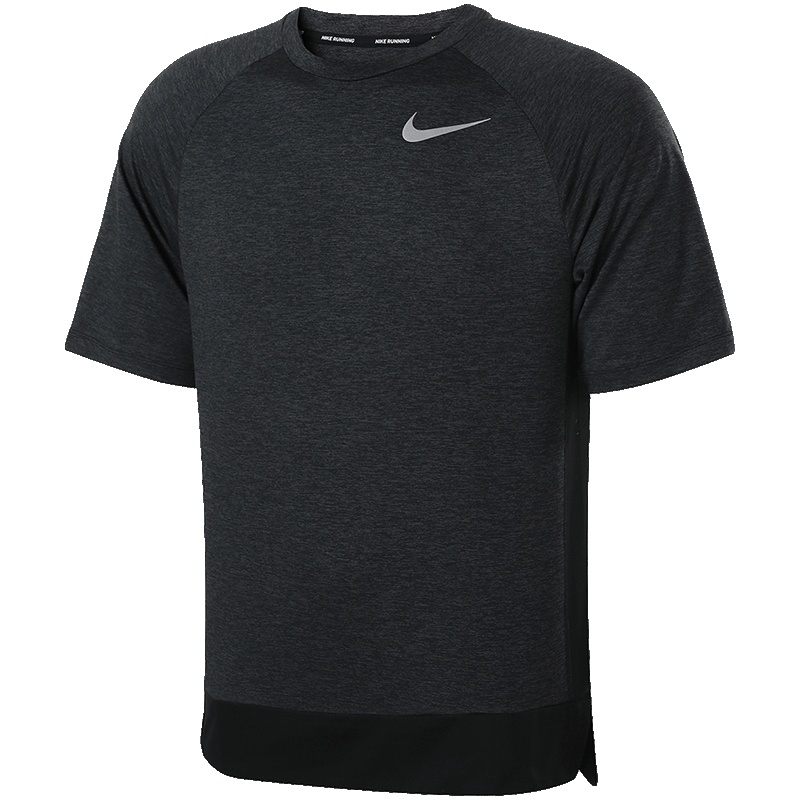NIKE耐克男装短袖T恤透气吸汗排湿跑步运动服922436 L 922436-010黑+煤黑+杂色+反射银