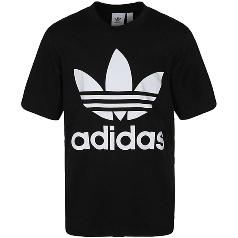 adidas阿迪达斯三叶草男子短袖T恤logo休闲运动服CW1211 L CW1211黑色
