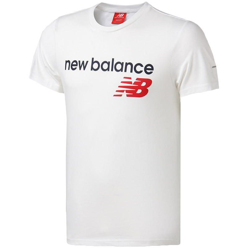New Balance/NB男短袖T恤字母圆领针织上衣AMT73581 L AMT73581-CLS浅蓝色