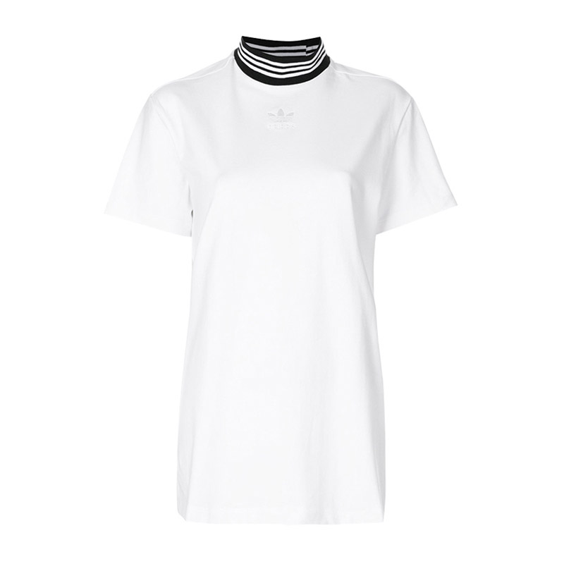 adidas阿迪达斯三叶草女子短袖T恤高领时尚休闲运动服CD6908 36 CD6908白色