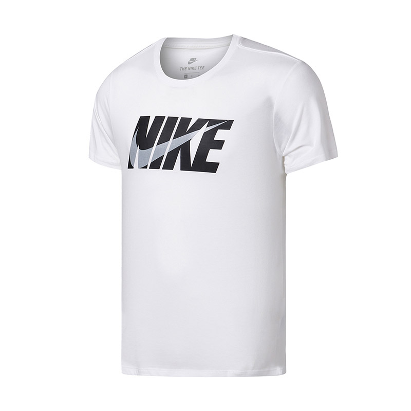 Nike耐克男短袖T恤圆领透气宽松运动休闲上衣AH2159 M AH2159-010黑+白