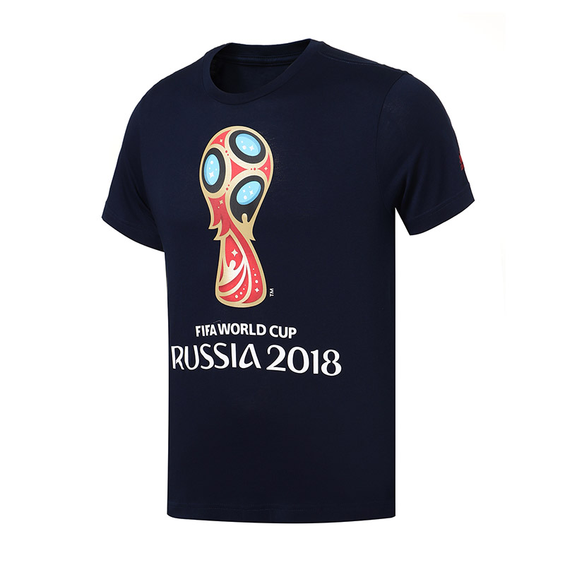 adidas阿迪达斯男子短袖T恤世界杯足球休闲运动服CV6337 L CV6337蓝