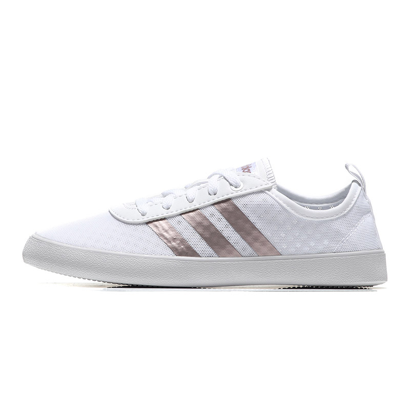 adidas阿迪达斯NEO女子板鞋网面透气休闲运动鞋BD7823 BD7823亮白+金属灰