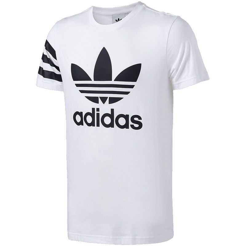 adidas阿迪达斯三叶草男子短袖T恤LOGO款LOGO款休闲运动服CZ1749 L CZ1749黑