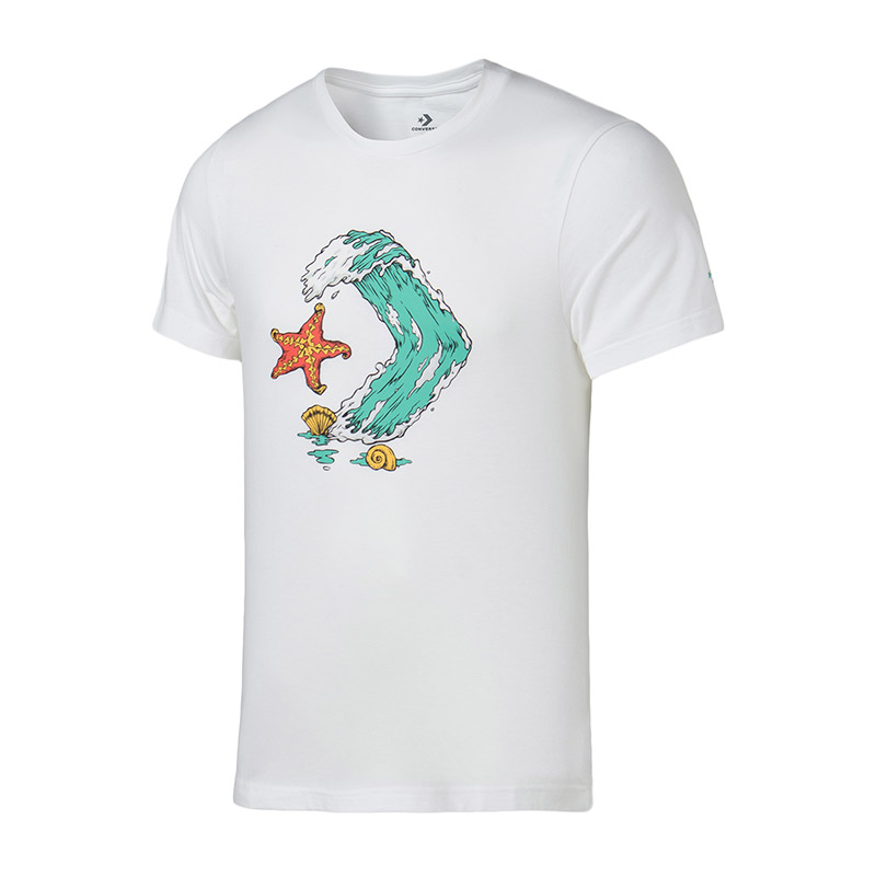 CONVERSE匡威男装短袖T恤星箭经典印花圆领上衣10008087-A01 L 10008087-A01黑色