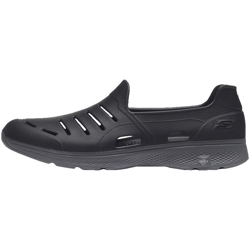 【自营】Skechers斯凯奇男健步鞋透气套脚洞洞鞋运动凉鞋54270. 54270/BKGY黑色+灰色