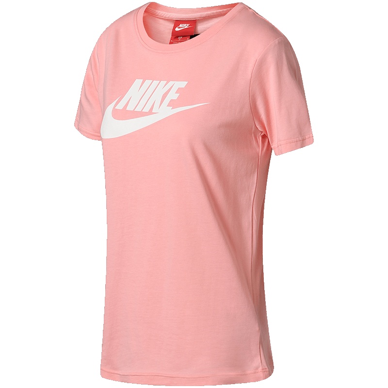 【自营】Nike耐克女短袖T恤大logo休闲舒适透气圆领运动t恤846469.. L 846469-697浅珊瑚色+白