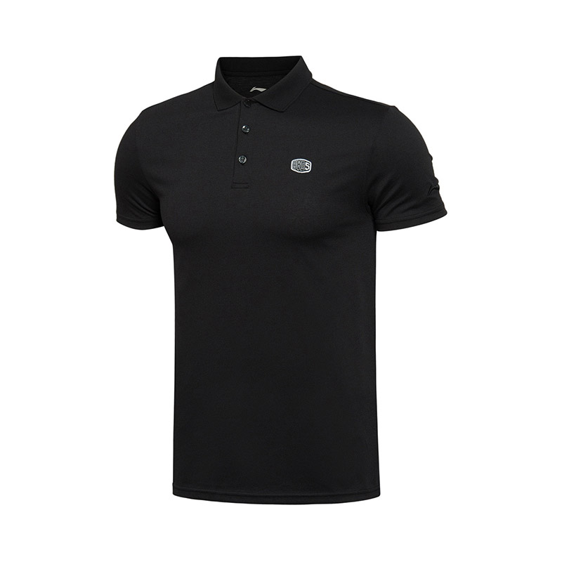 【自营】李宁夏季男装篮球系列修身短袖POLO衫运动服APLL049 3XL APLL049-5新基础黑