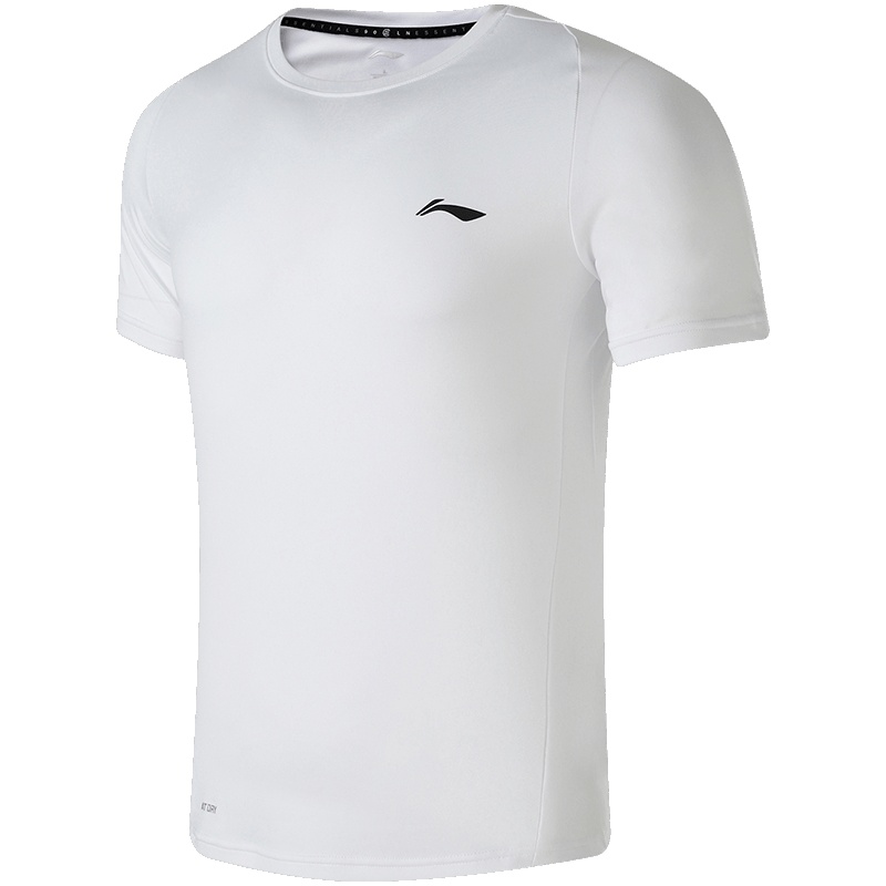 【自营】李宁短袖T恤男士训练系列圆领男装上衣夏季针织运动服ATSN081-2 3XL ATSN081-2标准白