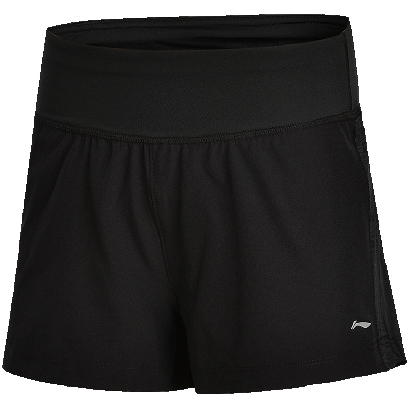 【自营】李宁短裤运动短裤女士跑步裤凉爽反光运动裤AKSM136 L AKSM136-1标准黑