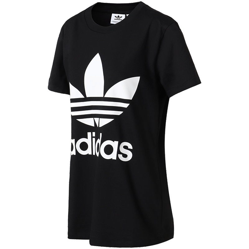 【自营】adidas阿迪达斯三叶草女子短袖T恤圆领透气休闲运动服CE2436 30 CE2436黑