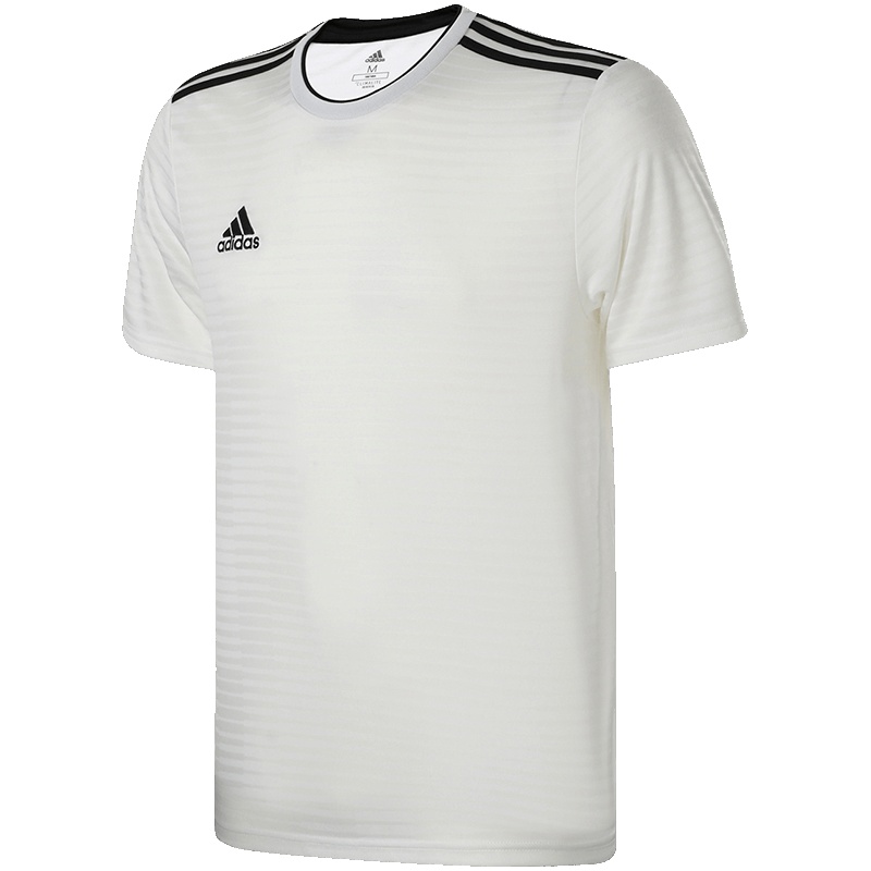 【自营】adidas阿迪达斯男子短袖T恤足球训练休闲运动服CF0679 CF0682白+黑 L