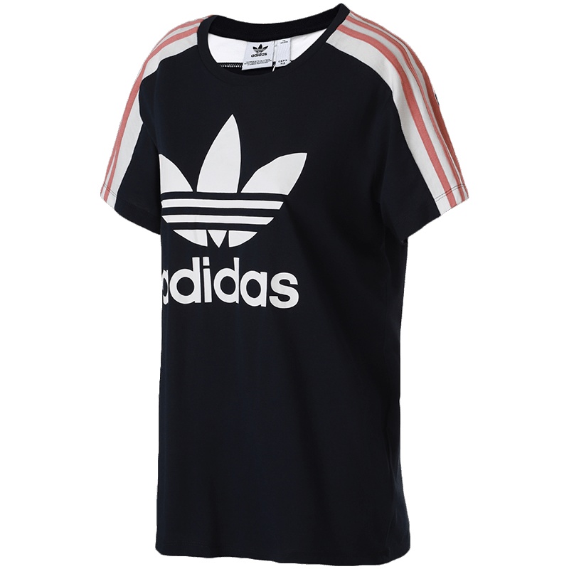 【自营】adidas阿迪达斯三叶草女子短袖T恤休闲运动服CY9934 34 CY9934传奇墨水蓝F17+白+烟灰粉