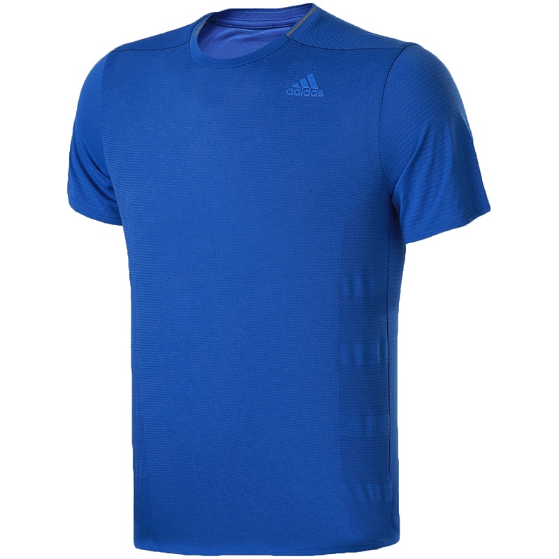 【自营】adidas阿迪达斯男子短袖T恤跑步透气休闲运动服CG1164 CW4066高光蓝S18 L