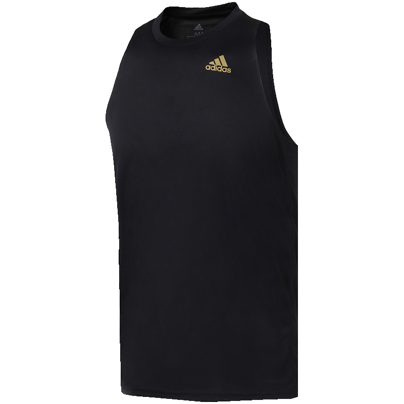 【自营】adidas阿迪达斯男子背心跑步训练透气运动服CE7278 L CE7278黑+金met.