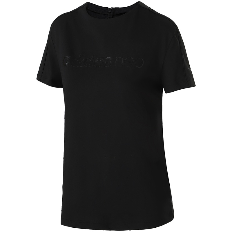 【自营】adidas阿迪达斯NEO女子棉质运动T恤常规型休闲运动服 DN7403黑色 L