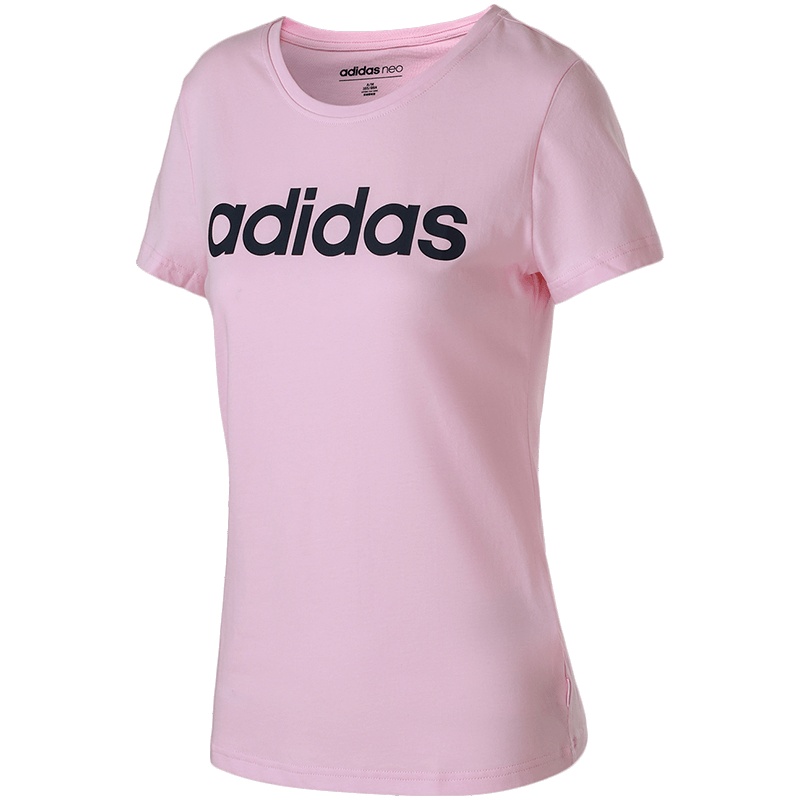 【自营】adidas阿迪达斯NEO女子短袖T恤基础款休闲运动服DN2500 L DN2500粉色