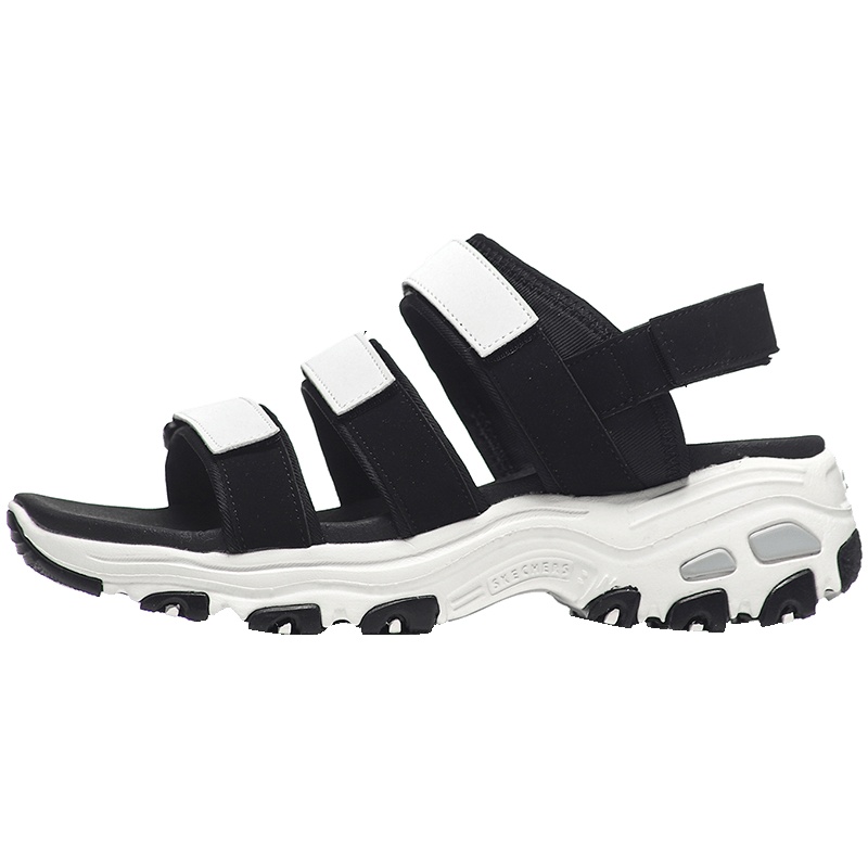 【自营】Skechers斯凯奇女凉鞋D‘lites熊猫鞋简约休闲鞋66666108 66666108/BKW黑色+白色