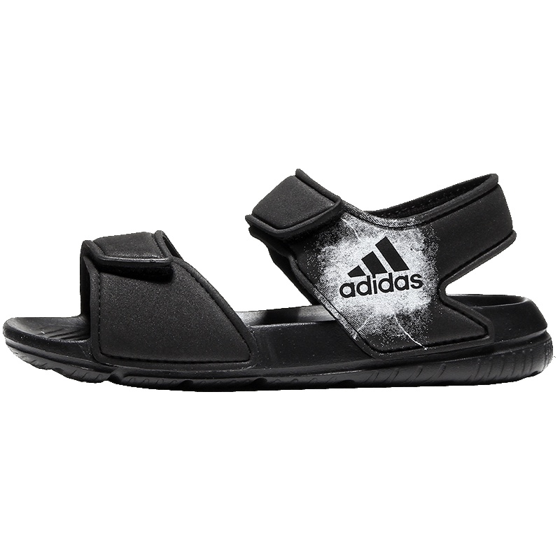 【自营】adidas阿迪达斯男童凉鞋休闲运动鞋BA9282 BA92821号黑色+亮白