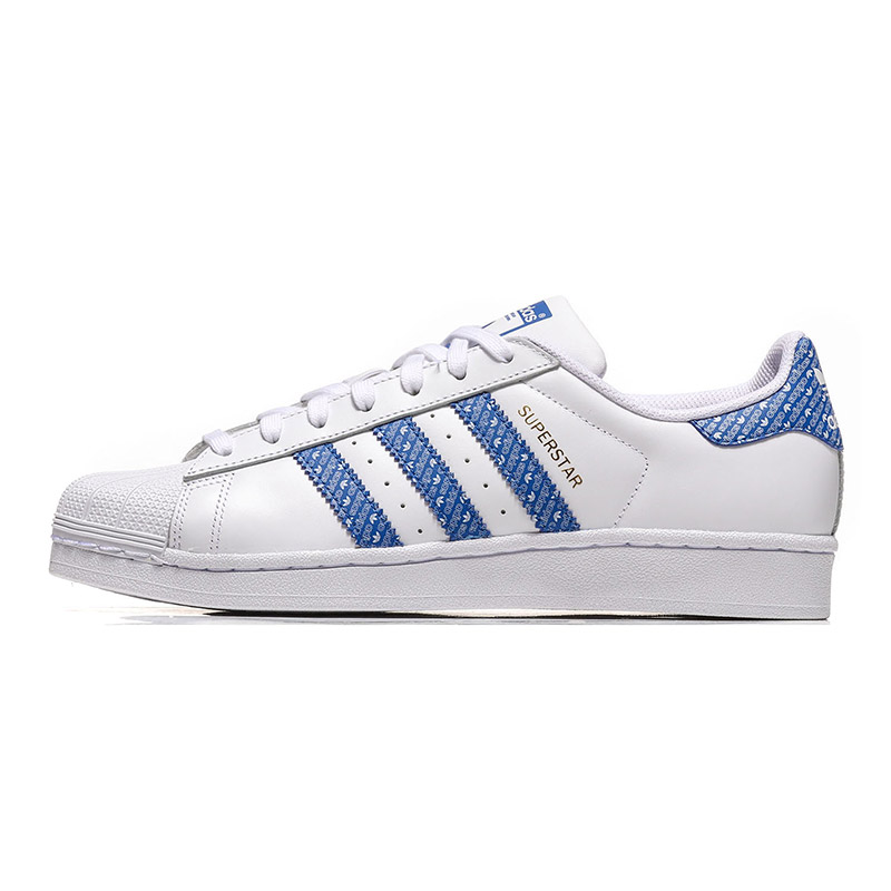 adidas阿迪达斯三叶草中性情侣款SUPERSTAR休闲运动板鞋AC8574 AC8574亮白+亮蓝