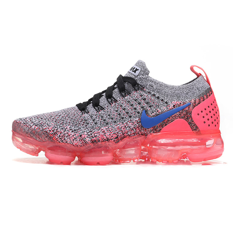 NIKE耐克女鞋跑步鞋VAPORMAX全脚掌气垫透气运动鞋942843 942843-104白+深蓝+冲床红+黑+金属银