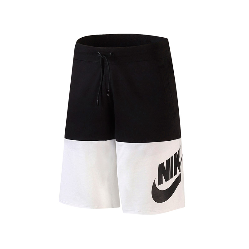 NIKE耐克男裤运动短裤夏季宽松透气休闲裤五分裤910054 L 910054-015黑+白+黑