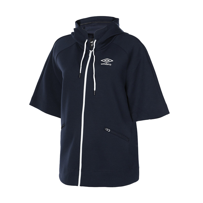 茵宝UMBRO女运动休闲开衫连帽卫衣UCD63256-818