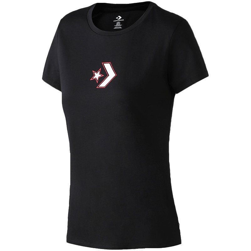 CONVERSE匡威女短袖T恤短袖圆领透气休闲上衣10008156. L 10008156-A01黑色