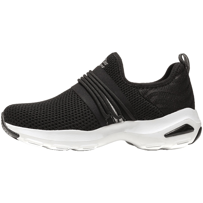 Skechers斯凯奇女鞋休闲鞋D‘lites厚底一脚套熊猫鞋12864 12864/BKSL黑色+银色