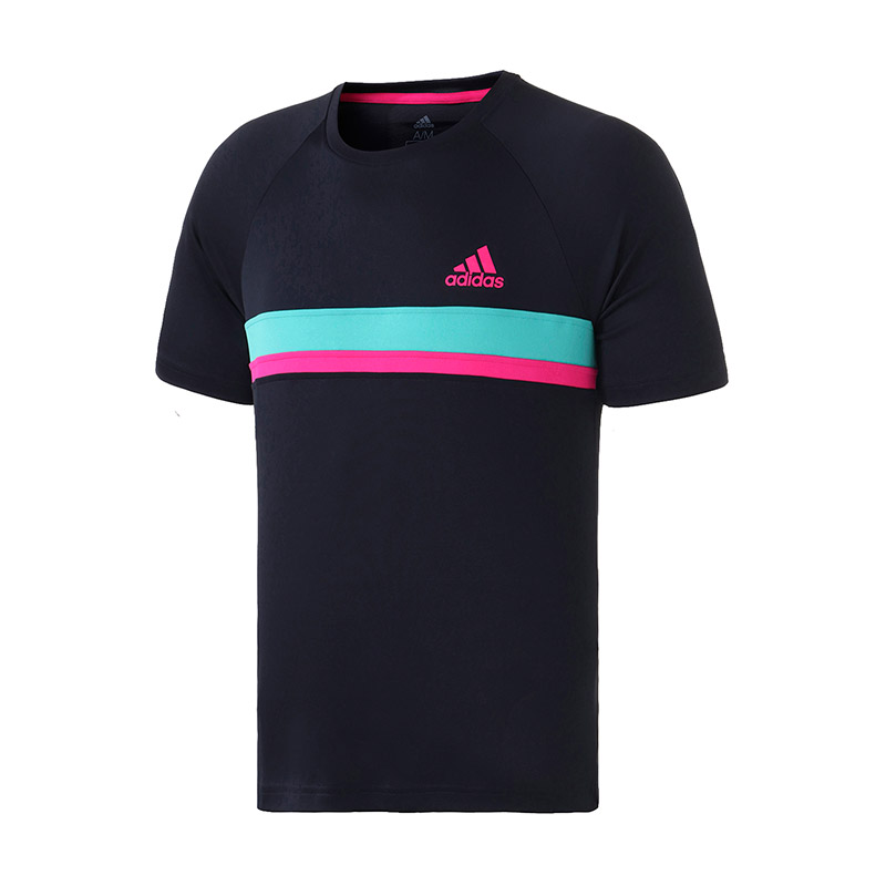 adidas阿迪达斯男子短袖T恤网球休闲运动服D93123 M D93123黑色
